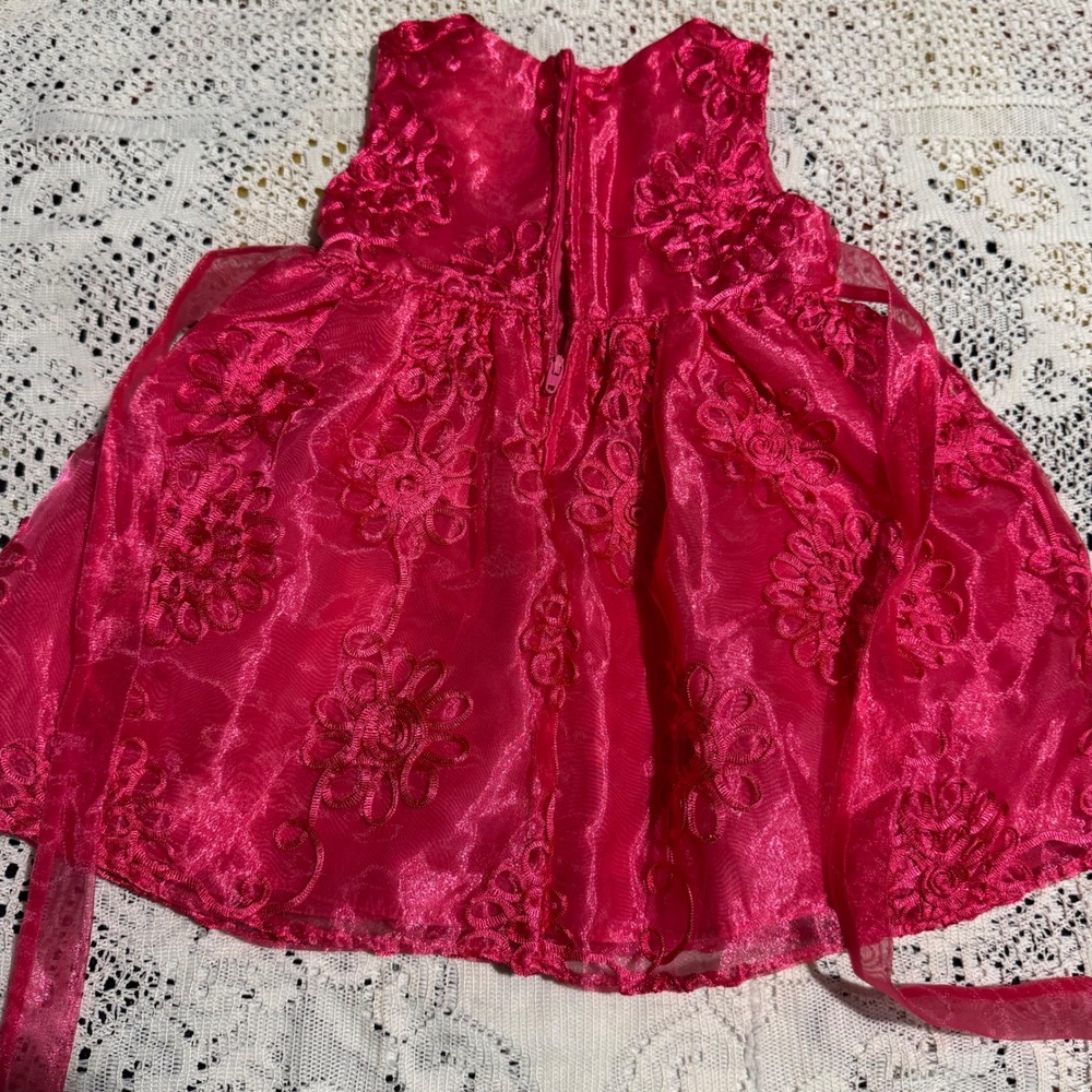 Rare Editions Baby Girl Dress with Bloomer Set Pink Floral 12 Months - Picture 4 of 5